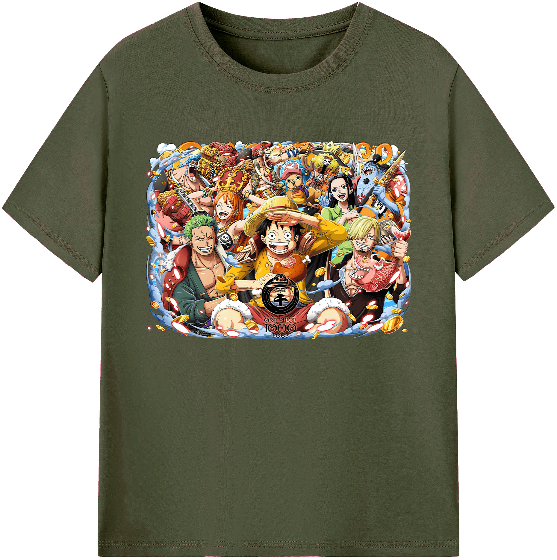 ワンピース モンキー・D・ルフィ ONE PIECE Monkey D. Luffy 綿100％ メンズ半袖Tシャツ｜肌触りやわらか＆通気性